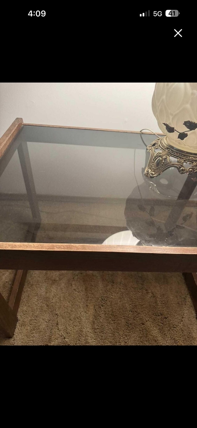 Retro 1970’s glass end table - photo 2