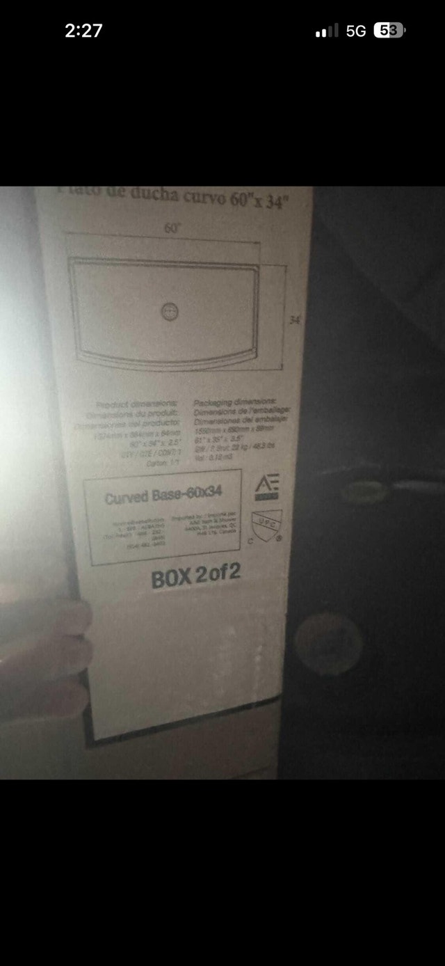 New Shower Base
