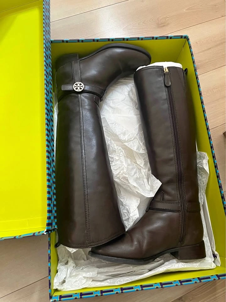 Tory Burch Brown Leather Riding Boots size 6/6.5