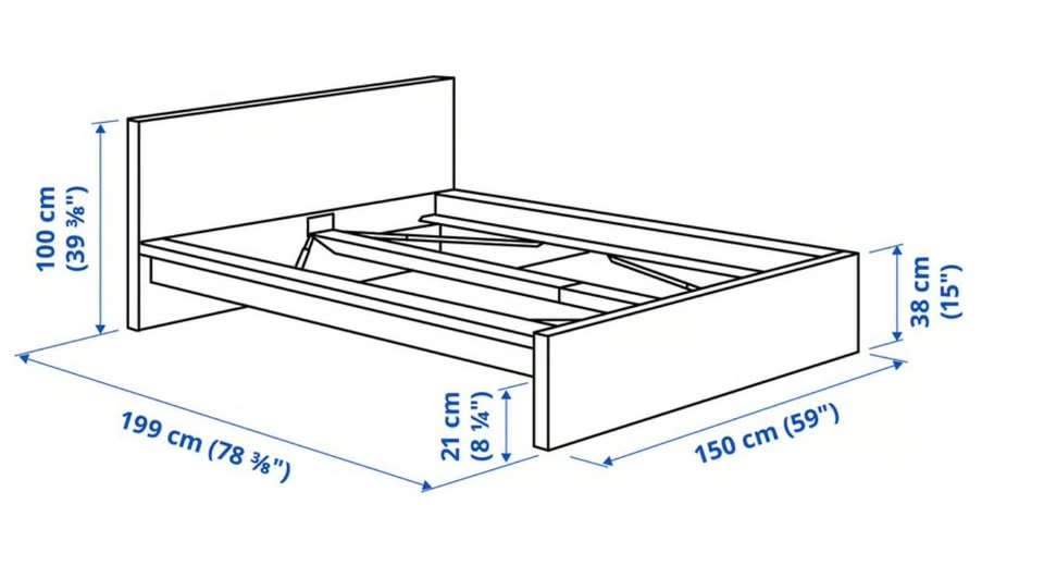 IKEA MALM Full Bed Frame + Mattress - White - photo 2