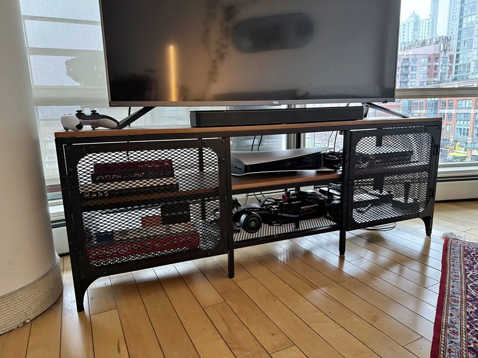 IKEA FJÄLLBO TV Unit - Black/Wood Industrial Style - 59"