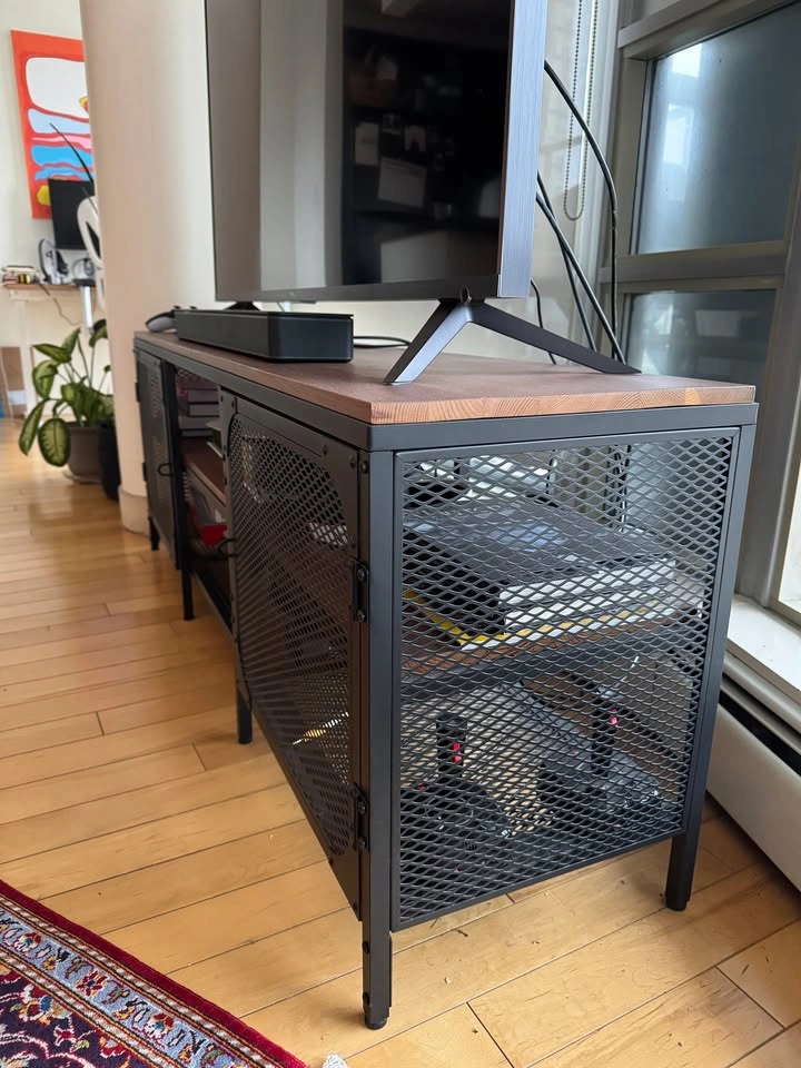 IKEA FJÄLLBO TV Unit - Black/Wood Industrial Style - 59" - photo 2