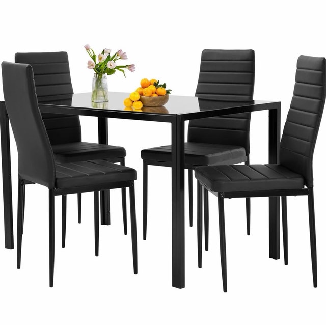 Dining Table Set with Glass Top