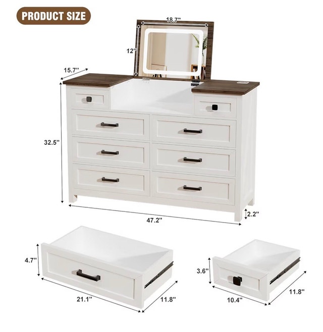 Dresser with Storage - Great for Makeup - photo 2