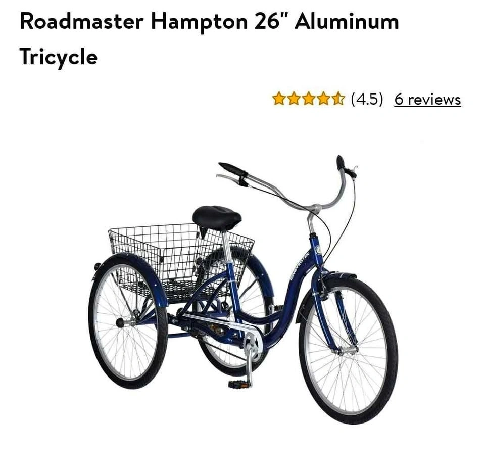 WEEKEND SALE Roadmaster Hampton 26" Aluminum Tricycle