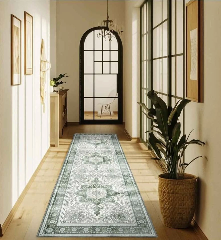 2'x8' Entryway Runner Washable Rug (Green) - photo 5