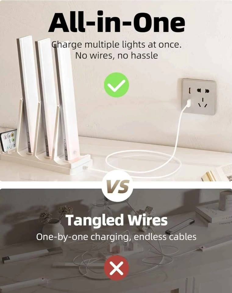 EZVALO 6-Pack Under Cabinet Lighting w Charging Station - photo 5