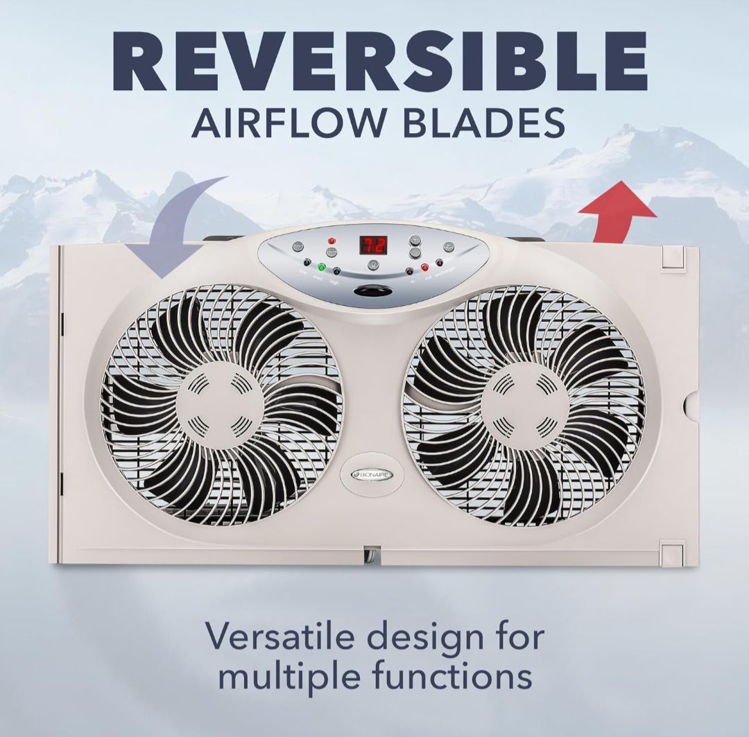 Window Fan with Reversible Airflow Blades - photo 4