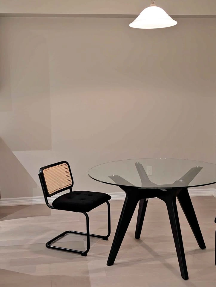 Article Emmer 47" Glass Dining Table – Black Oak