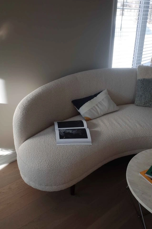 Article Kayra Curved Sofa - Ivory Bouclé - Like New - photo 3