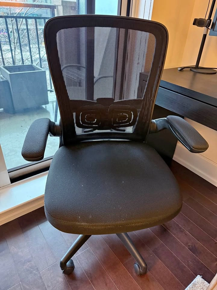 Office Chair with Mesh Back and Folding Arms