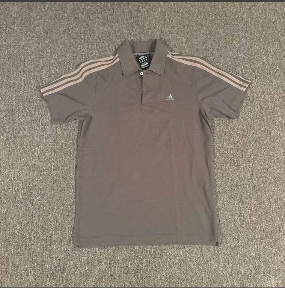 Adidas Polo Shirt - Brown/Cream (Fits Medium) - photo 2