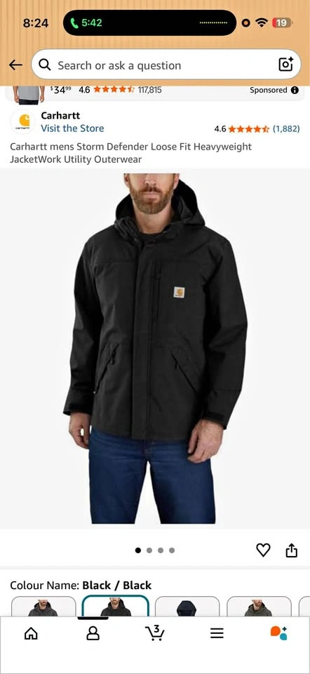 Carhartt Storm Defender Jacket - Size M