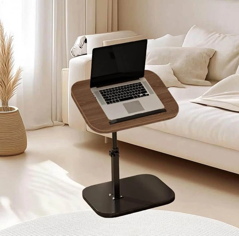 Adjustable Height C-Shaped Table, Swivel TV Tray