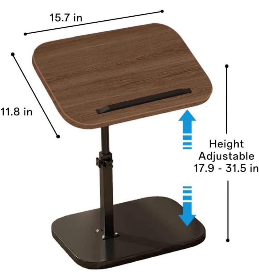 Adjustable Height C-Shaped Table, Swivel TV Tray - photo 2