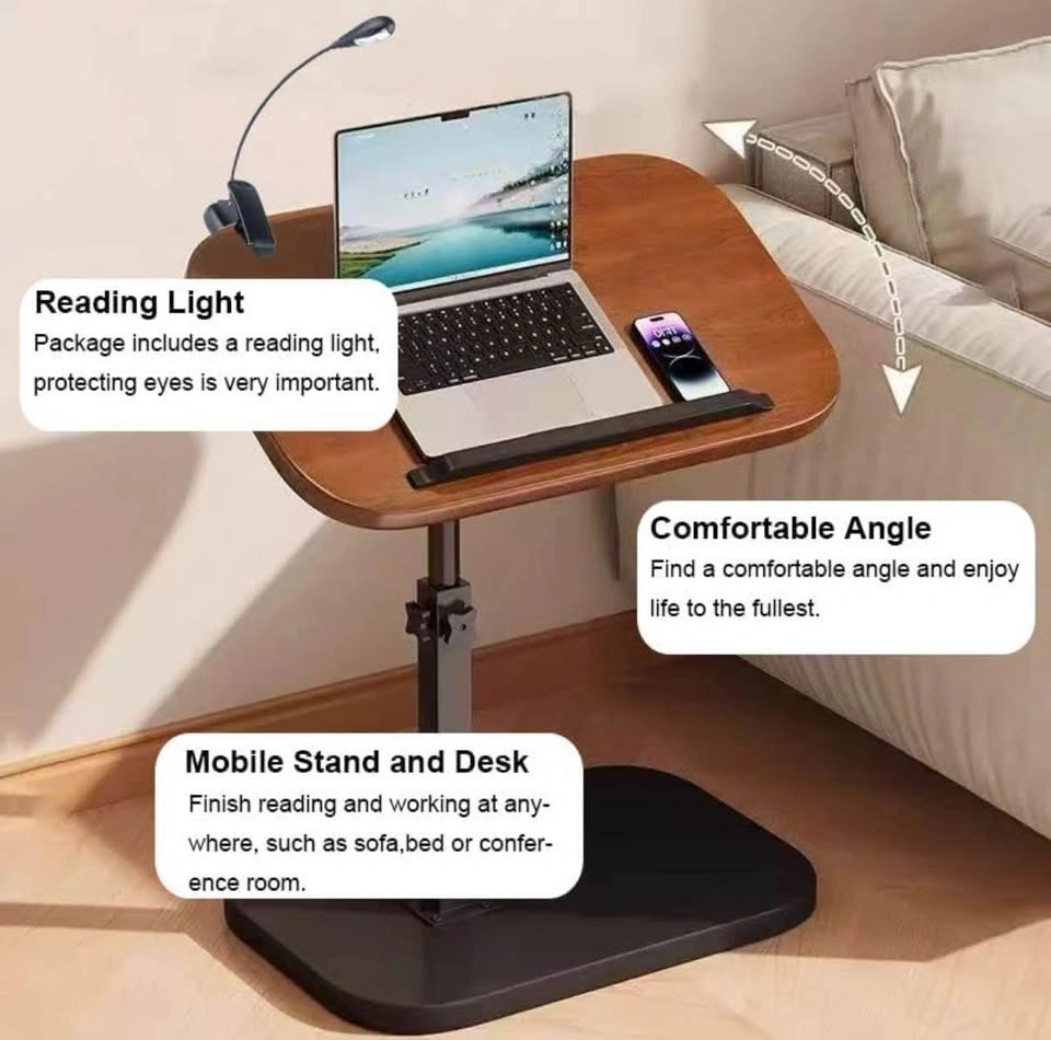 Adjustable Height C-Shaped Table, Swivel TV Tray - photo 3