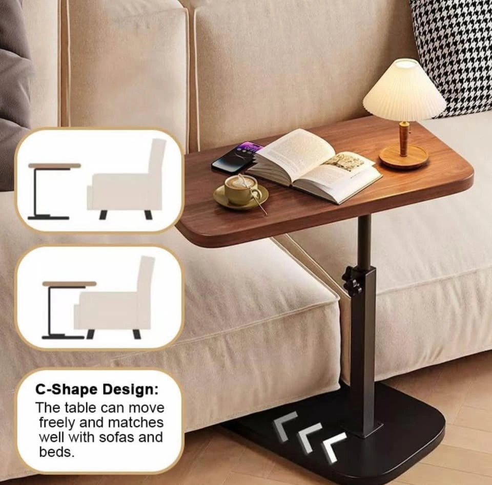 Adjustable Height C-Shaped Table, Swivel TV Tray - photo 4