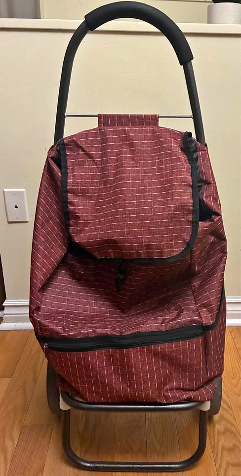 Red grocery trolley