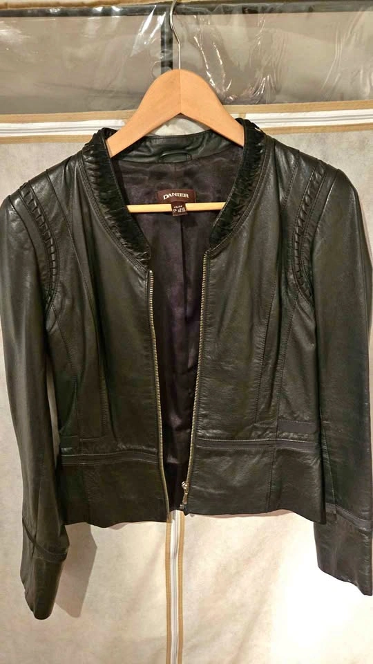 Beautiful Black Danier Leather Jacket (XS)