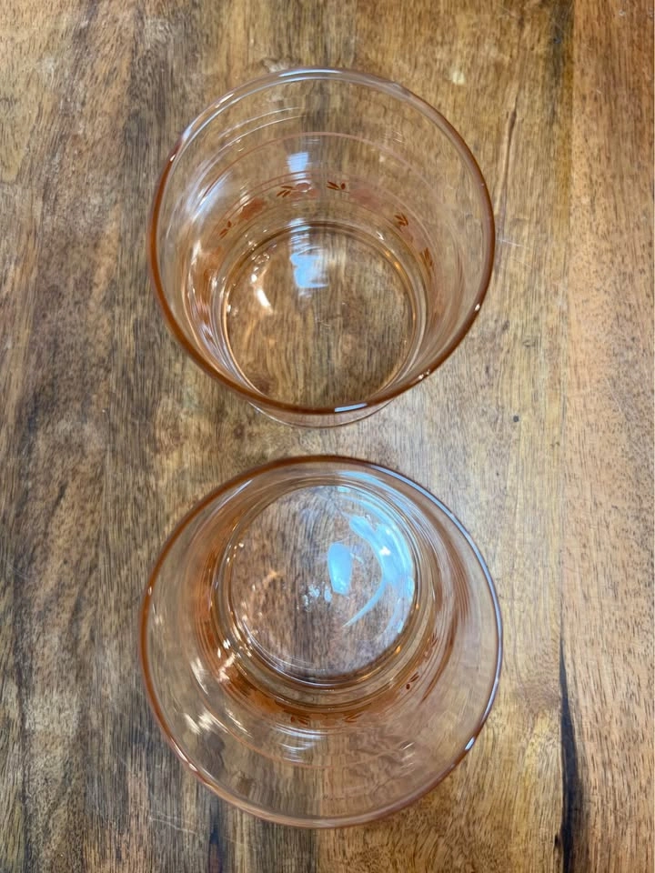 Vintage Libbey "Peach Blossom" Juice Glasses MCM Set of 2 - photo 5