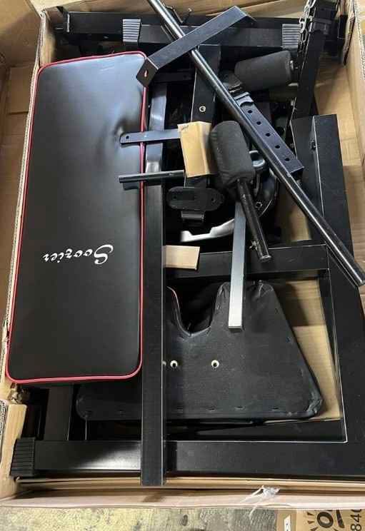Soozier Weight Bench with Barbell Rack - photo 4