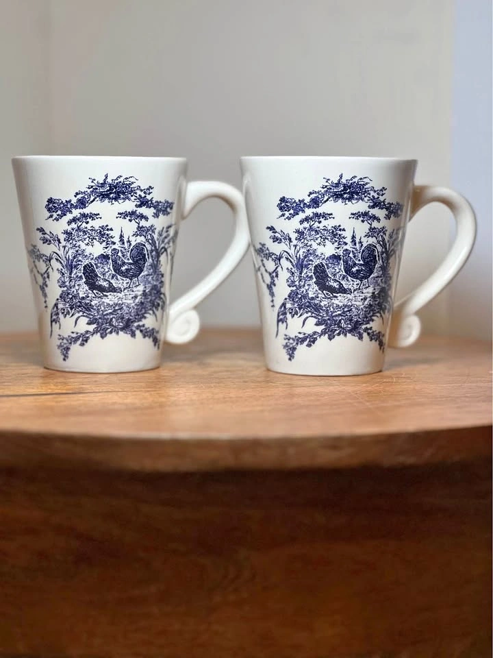 Vintage California Pantry Mugs (2 pc) - French Toile