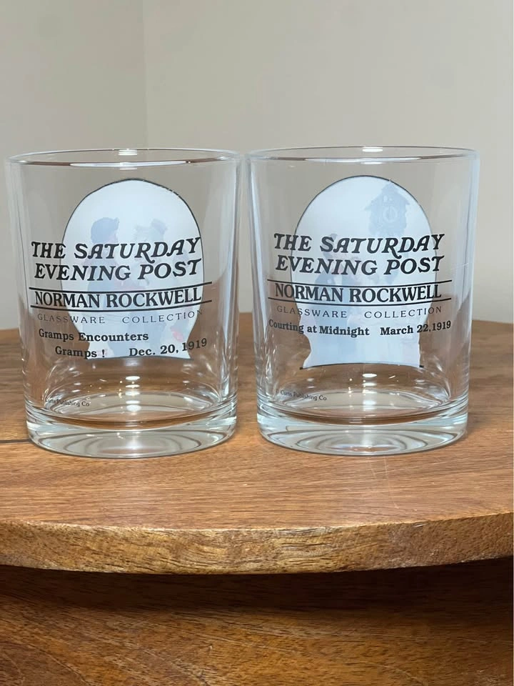 Norman Rockwell Cocktail Glasses - Saturday Evening Post - photo 2