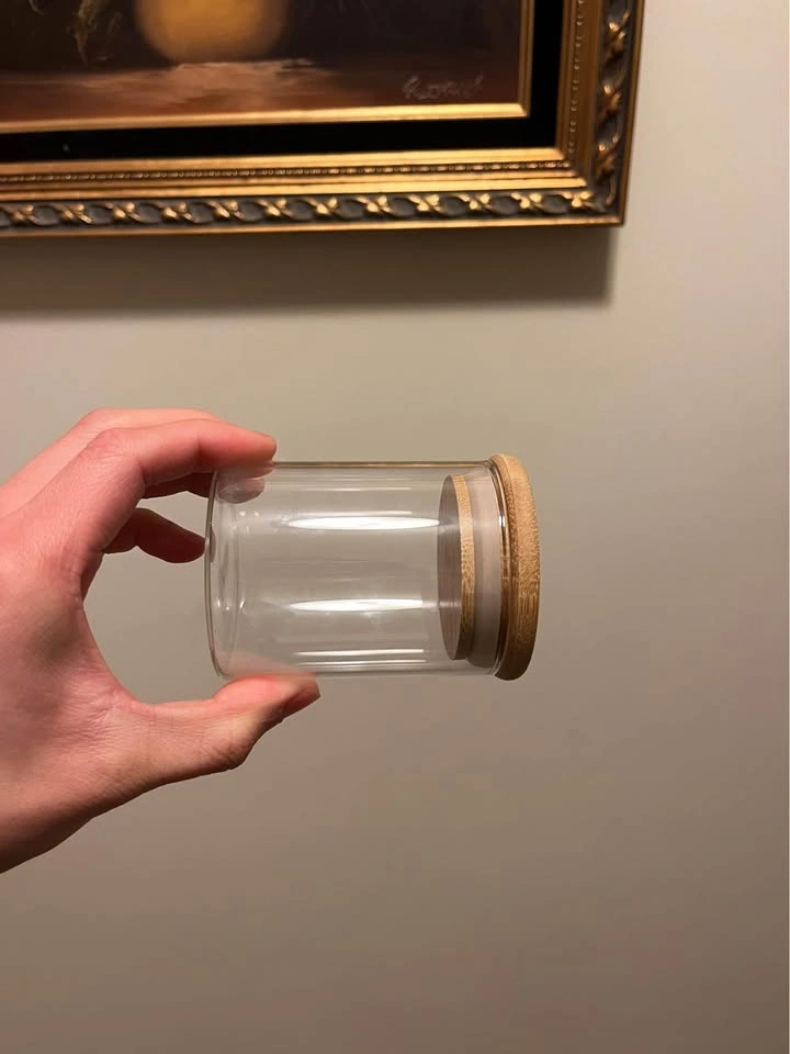 Custom Glass Jar with Bamboo Silicone Lid Food Grade - photo 2