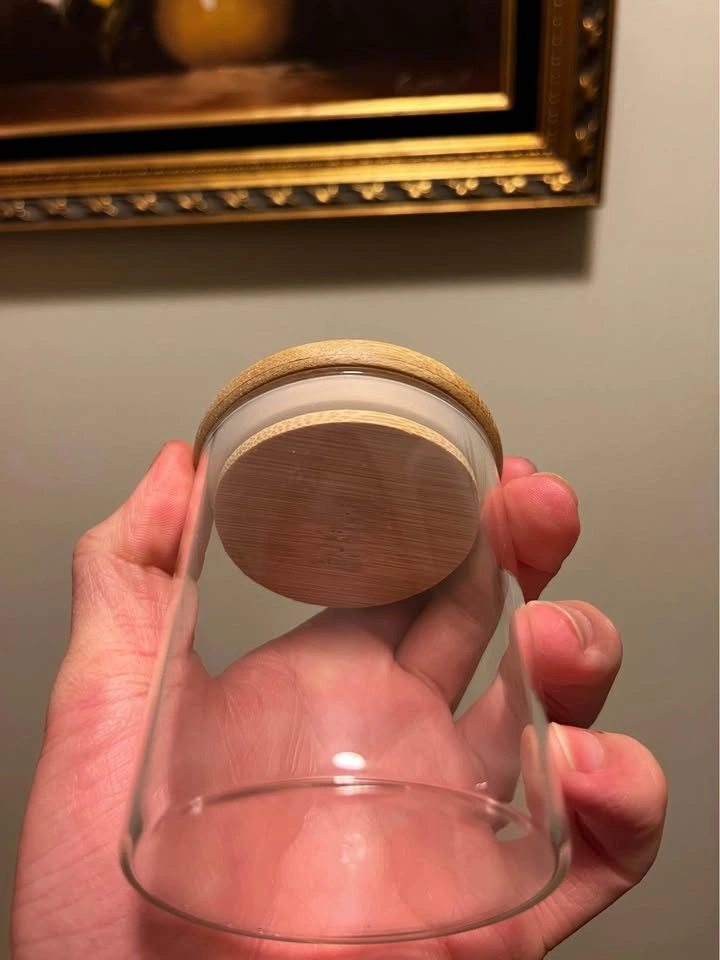Custom Glass Jar with Bamboo Silicone Lid Food Grade - photo 3