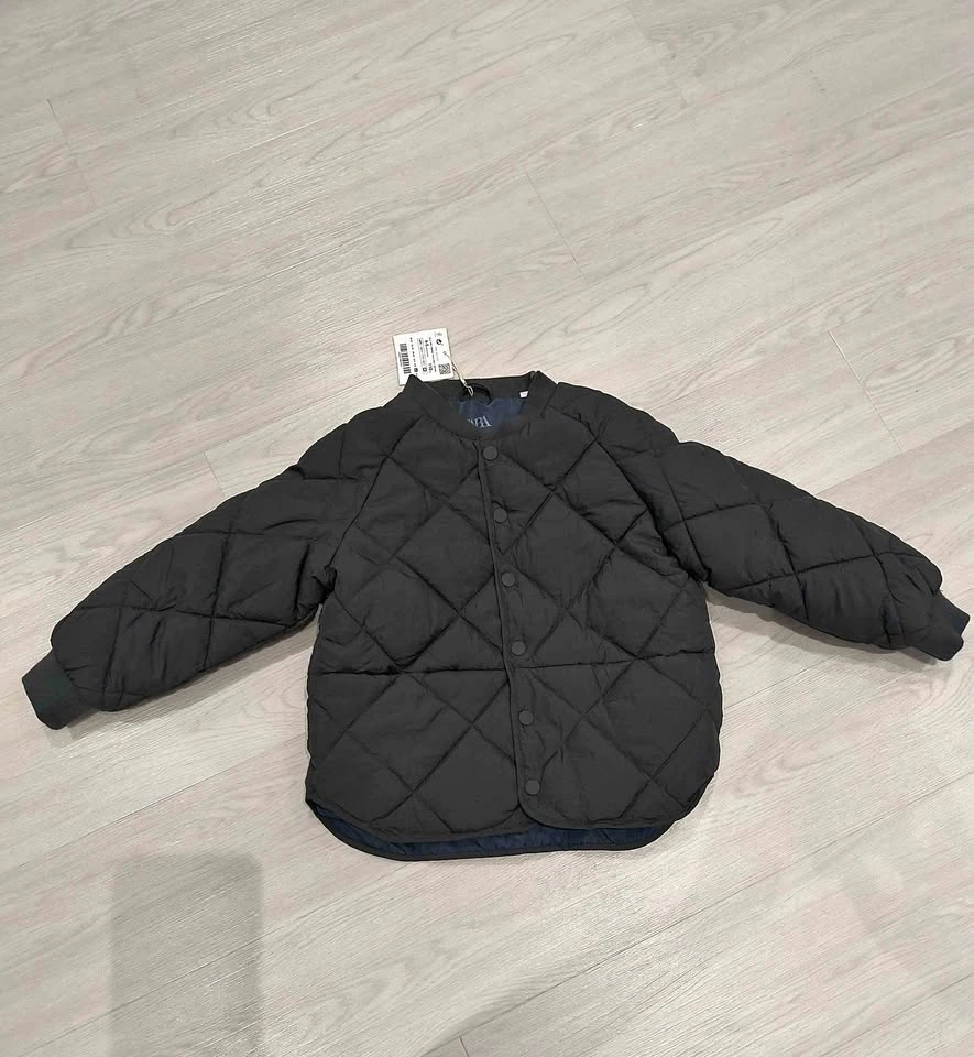 Zara Black Quilted Jacket Kids 4-5Y