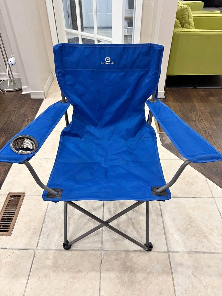 Folding Camping Chair w/ Cup Holder – Portable Outdoor Beach Law