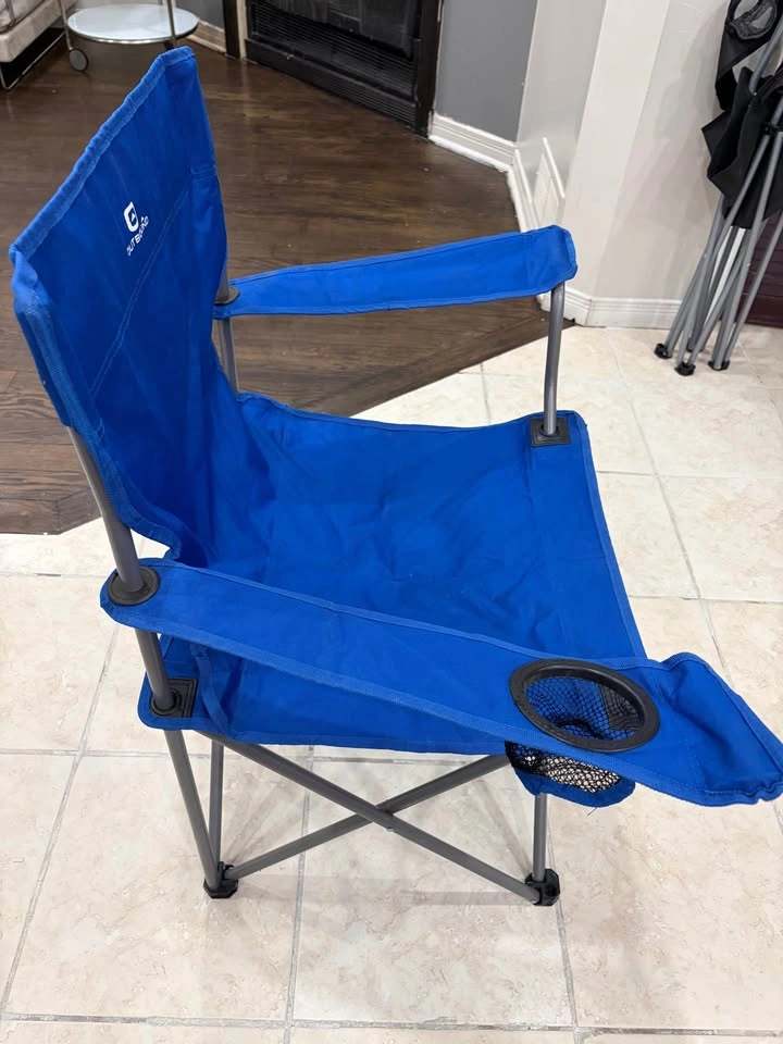 Folding Camping Chair w/ Cup Holder – Portable Outdoor Beach Law - photo 4