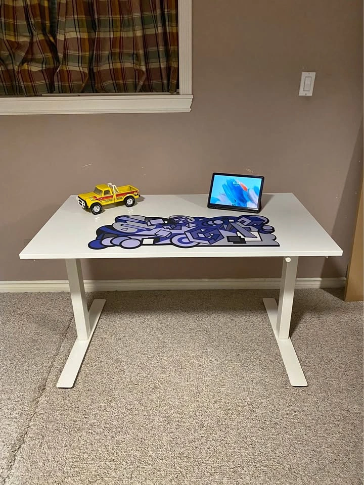 White Sit/Stand IKEA Desk*NEW TOP*(delivery available)
