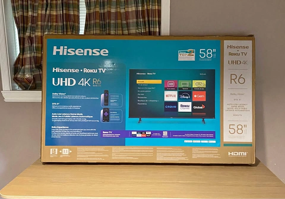 (BNIB)58” Hisense 4K UHD Roku TV (Delivery Available)