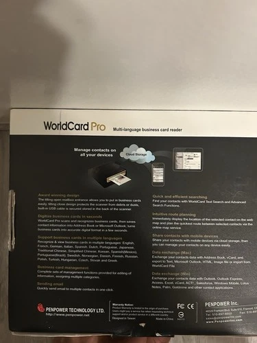 PenPower WorldCard Pro Business Card Scanner - WCU02A - Complete - photo 3