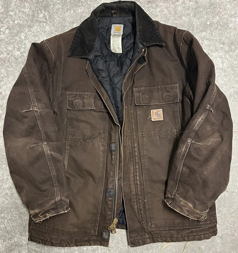Brown Duck Canvas Work Jacket Quilted Lined Men’s Heavyweight Co