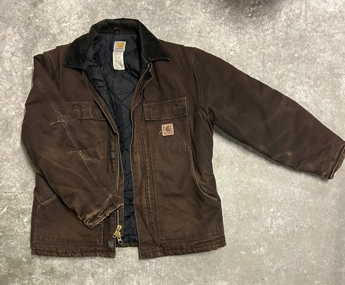 Brown Duck Canvas Work Jacket Quilted Lined Men’s Heavyweight Co - photo 2