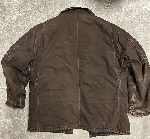 Brown Duck Canvas Work Jacket Quilted Lined Men’s Heavyweight Co - photo 5