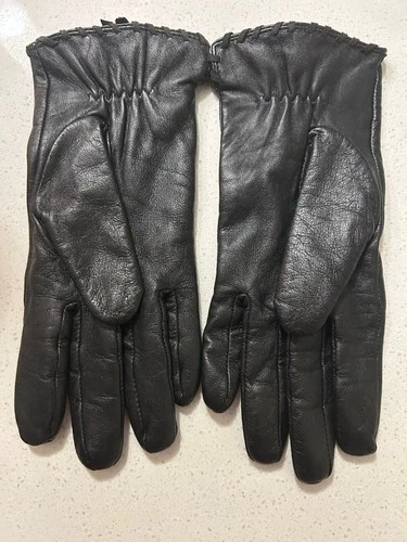 Lauren Ralph Lauren Black Leather Gloves Whipstitch RL Logo Wome - photo 2