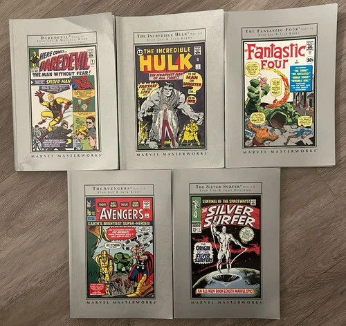 Marvel Masterworks 5 Book Lot TPB Silver Surfer Hulk Avengers FF