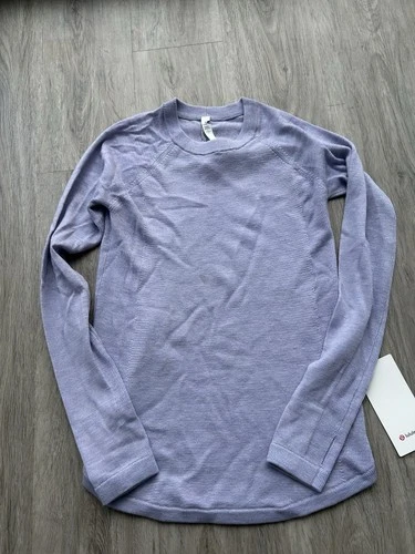 Lululemon Sit In Lotus Sweater Heathered Lilac Merino Wool Size