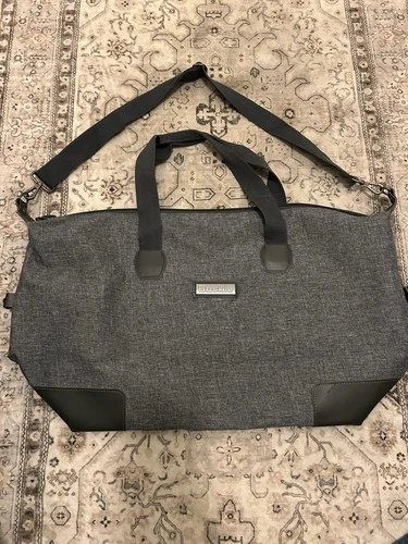 Buckle Weekender Bag Gray/black Unisex! New!!
