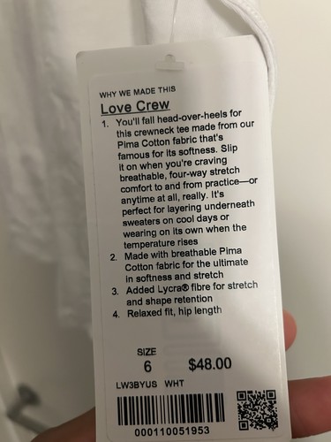 Lululemon White Short Sleeve T-Shirt Women's Size 6 - photo 4