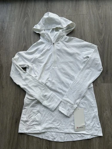 Lululemon Warm Stabilizer Hoodie 1/2 Zip White Size 6 - Rulu Fab