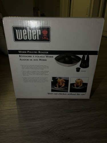 Weber Poultry Roaster Beer Can Chicken Stand Pan BBQ Grill Acces