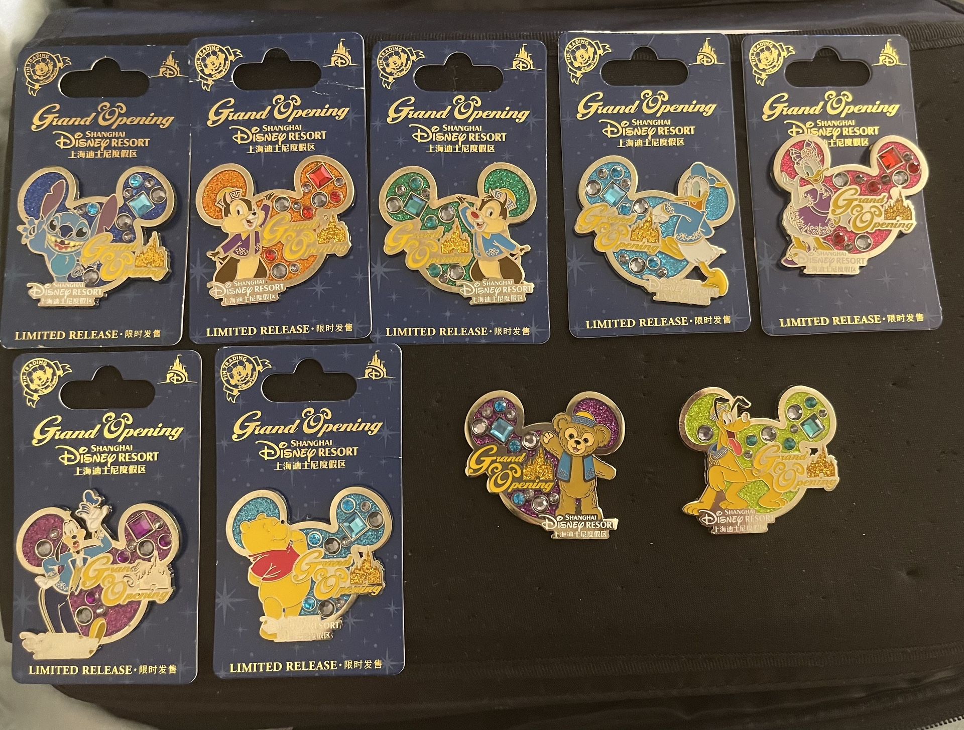 Shanghai Disneyland Grand Opening 9 Pin Set *Rare*