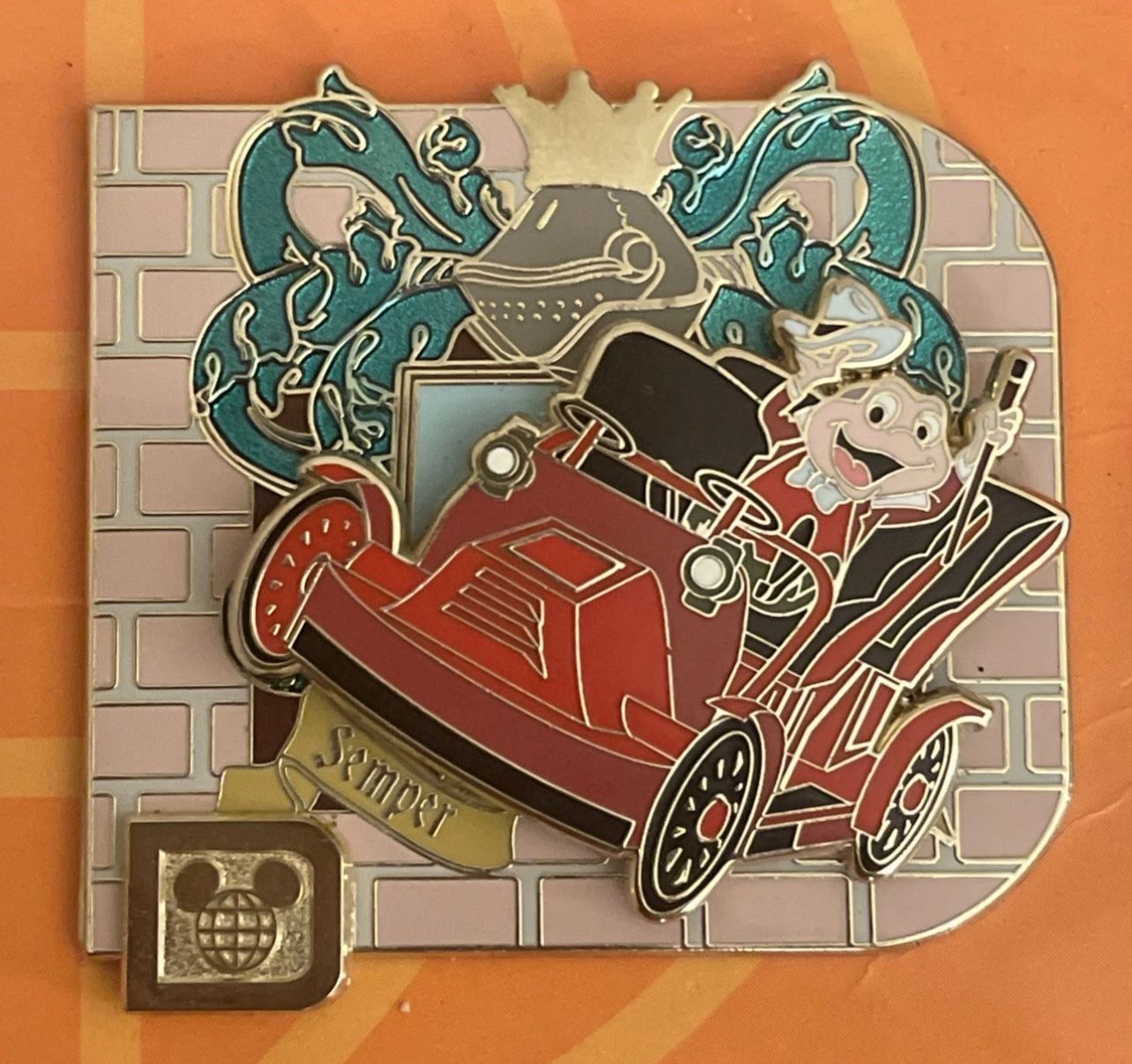 DISNEY WDW MR. TOAD'S WILD RIDE PIN ON CARD LE 1000 - photo 2