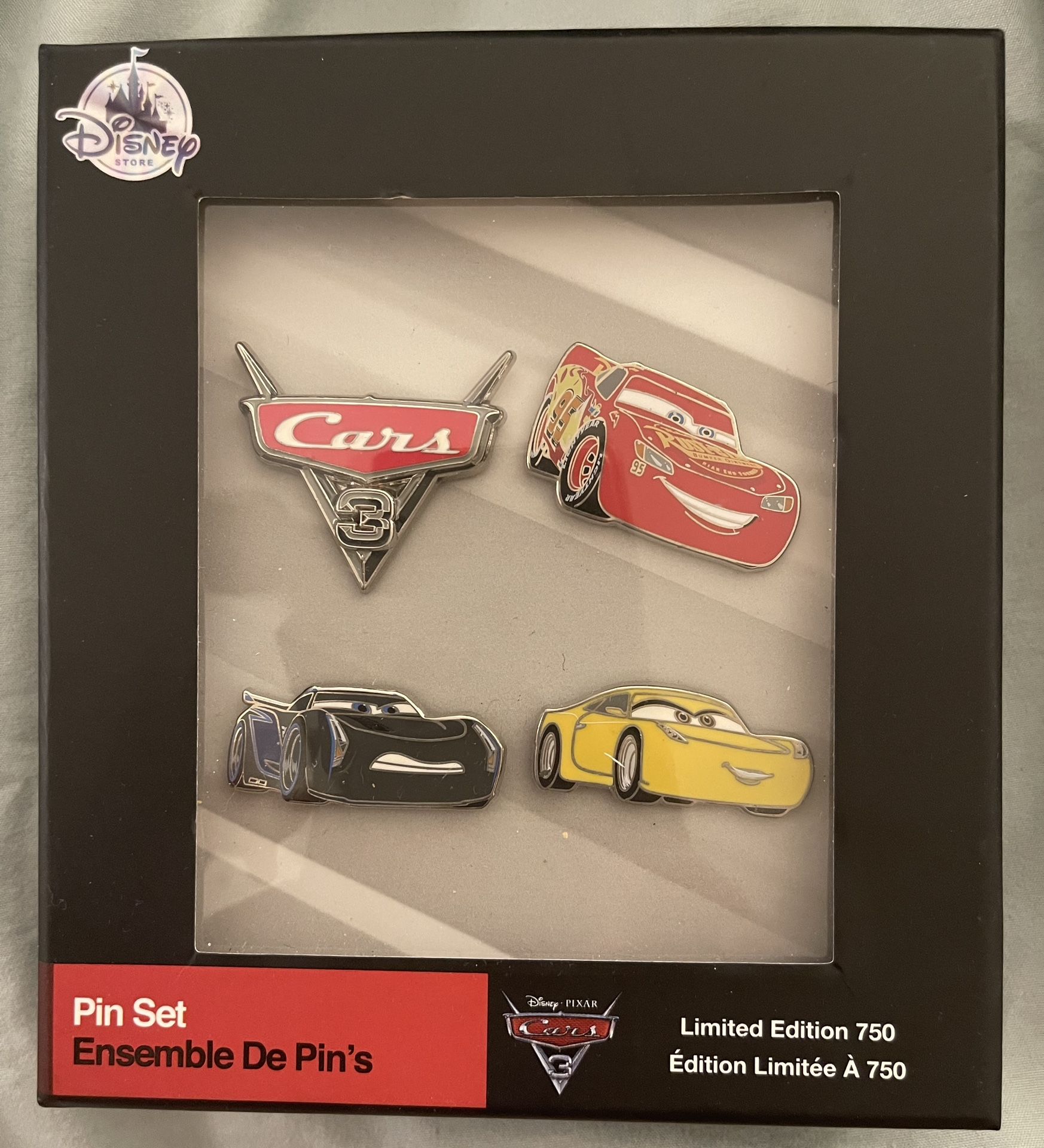 Disney Cars Pin Set LE 750 Lightning McQueen Stone Ramirez RARE