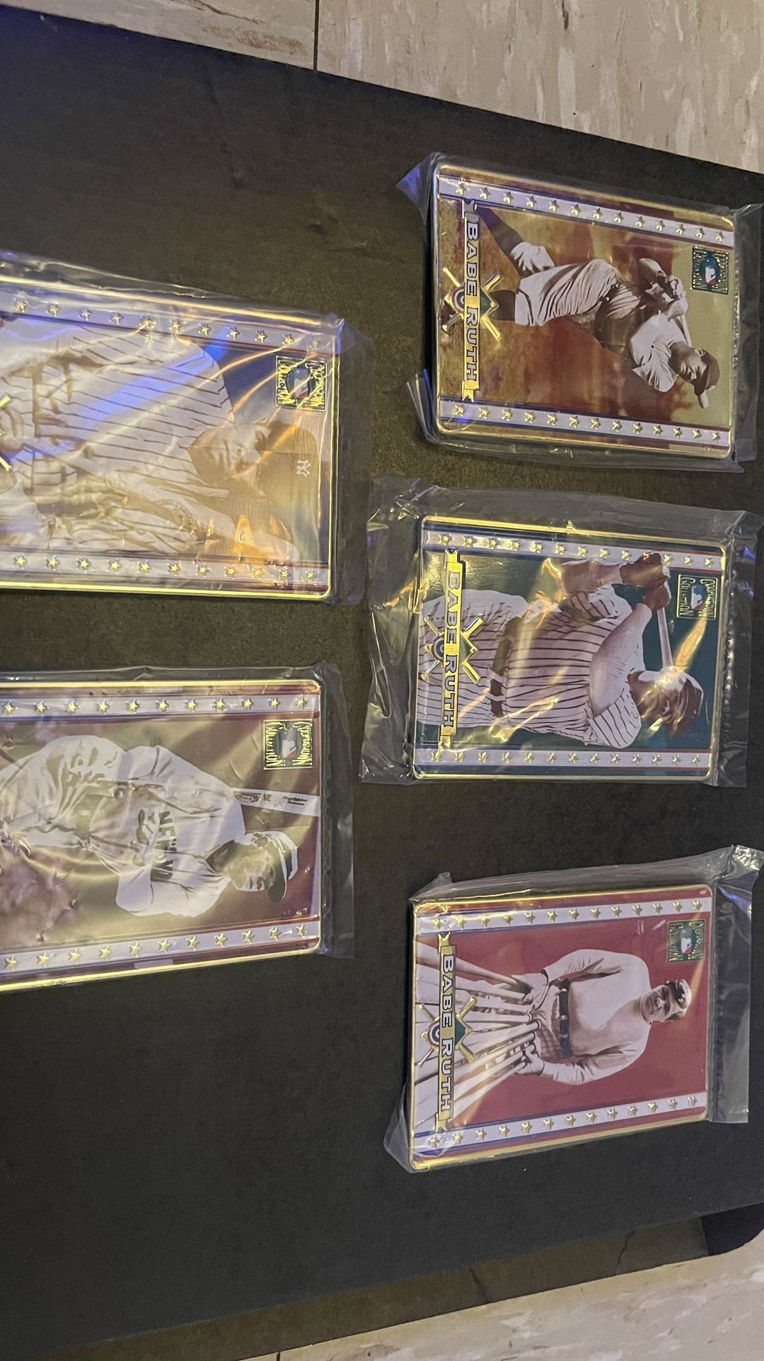 1994 Cooperstown Babe Ruth Metallic Impressions 5 Card Set - photo 3