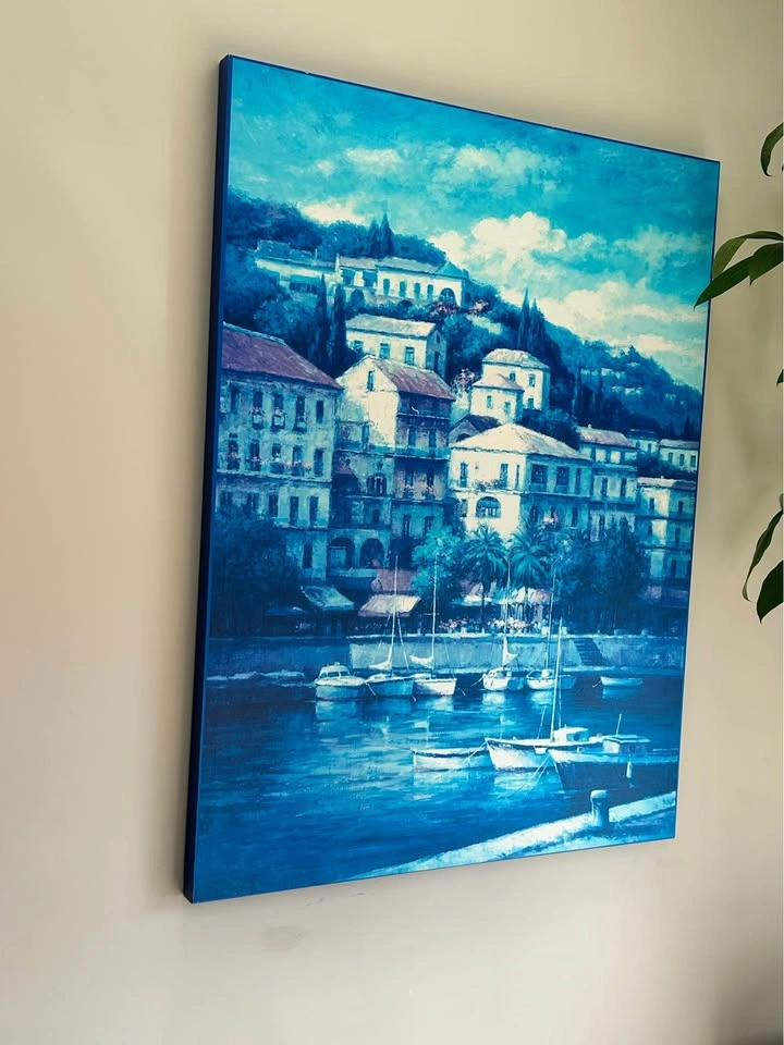 Large Coastal Harbor Canvas – Oversized Wall Art (53”) - photo 2